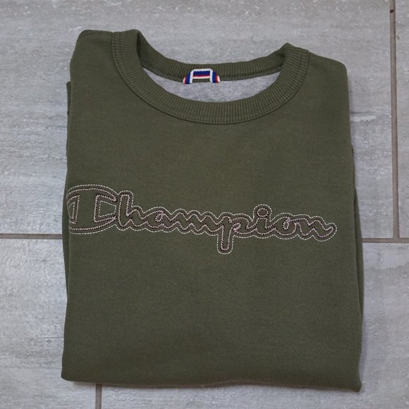 Retro Champion Stitched Logo Crewneck Sweatshirt Medium Pullover - Picture 4 of 6